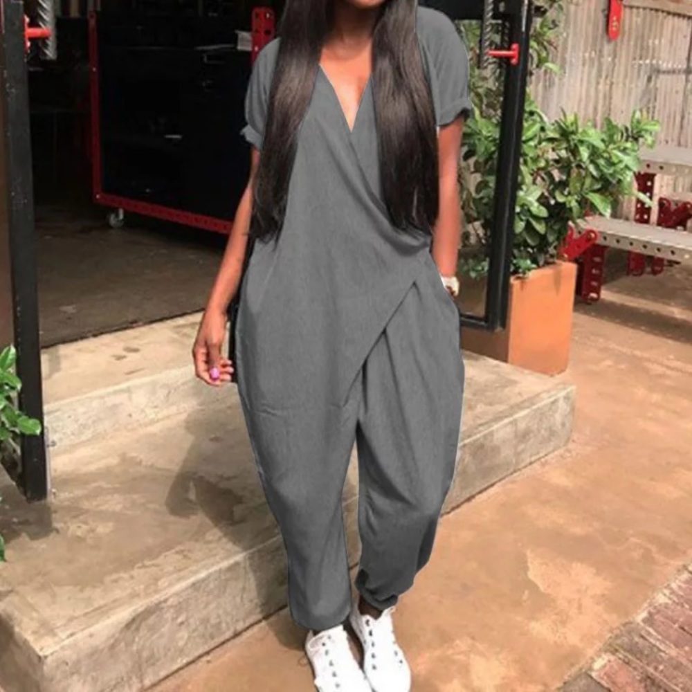 grey jumpsuit